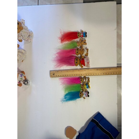 Vintage Assorted Troll Dolls Lot With Police Officer Hand Puppet & Colorful Hair - Picture 9 of 11